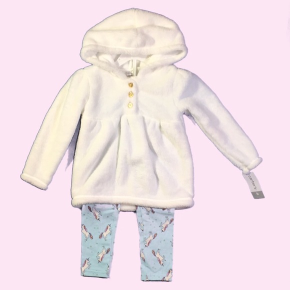 Carter's Other - 3T girl Carter’s sweater unicorn outfit, white
